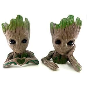 Baby Groot x2 Set~Flower Pot, Planter or Pen Holder~ Guardians of The Galaxy 5”